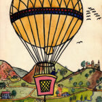 1929 Aquarell Ballonflug GG