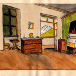 1930 Aquarell Zimmermotiv GG