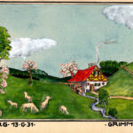 1931 Aquarell Frühlingsmotiv GG