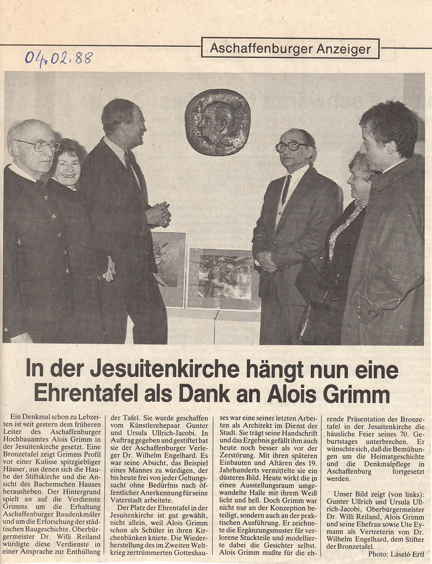 1988 Ehrentafel in Jesuitenkirche