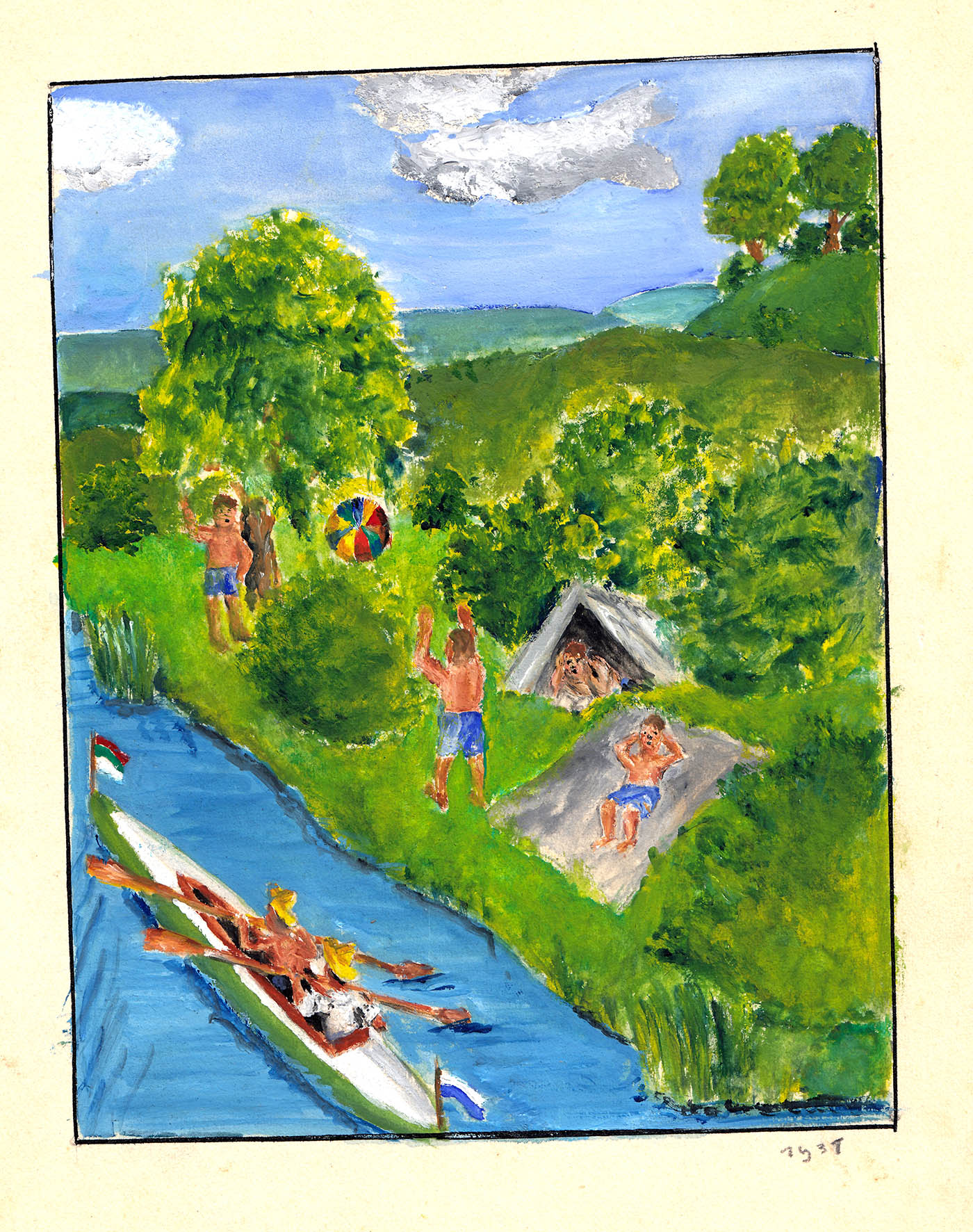 Aquarell 1931 am Main BR