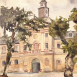 Aquarell 1942 Darmstadt Marstall