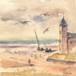 Aquarell La Panne Belgien Auswertungsstelle Jan oder Febr 1941