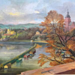 Oellbild Herbst 1940 Meisterschuledach Richtung Schloss