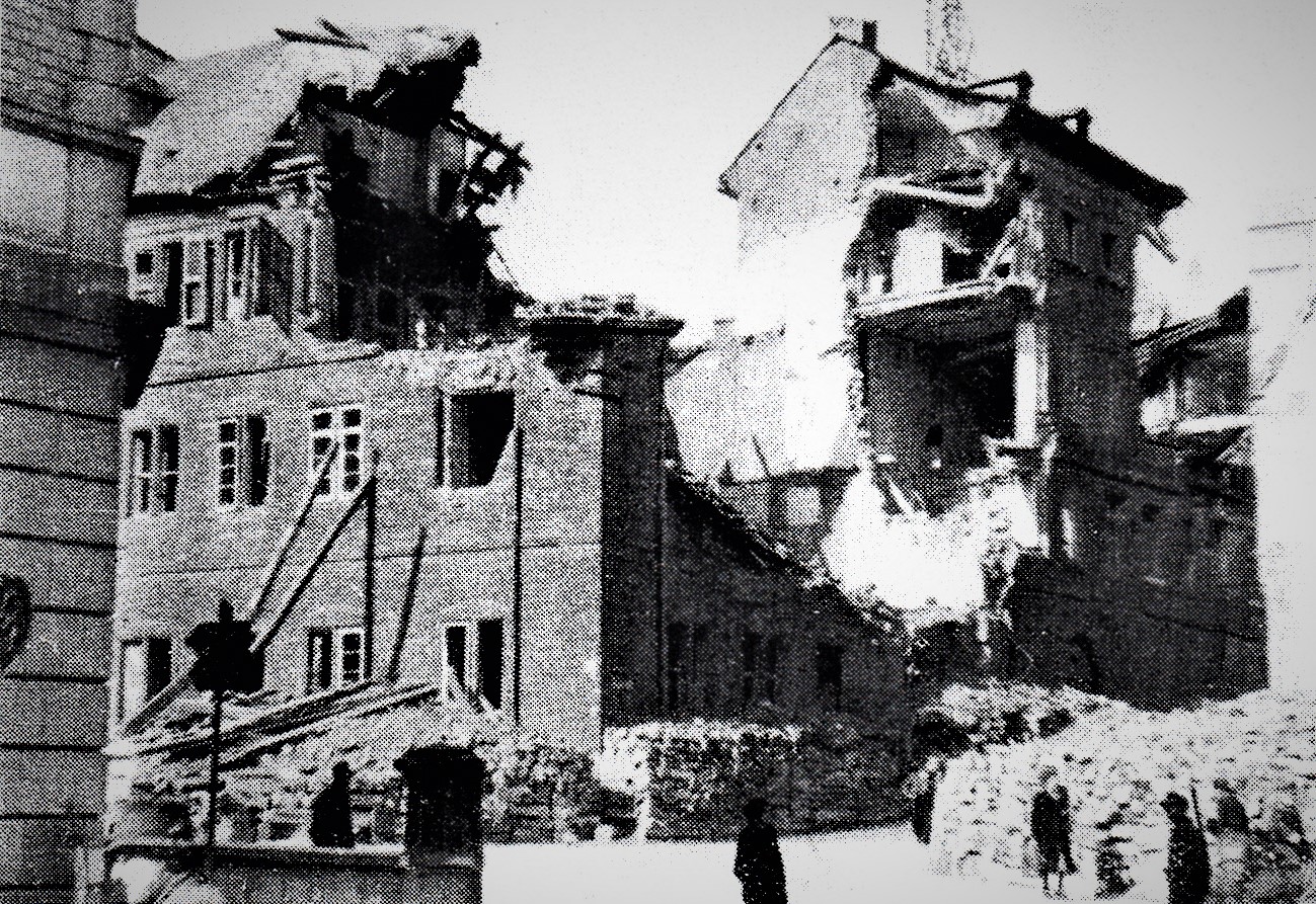 1945 Januar Bassenheimer Hof vom Wilden Mann aus gesehen