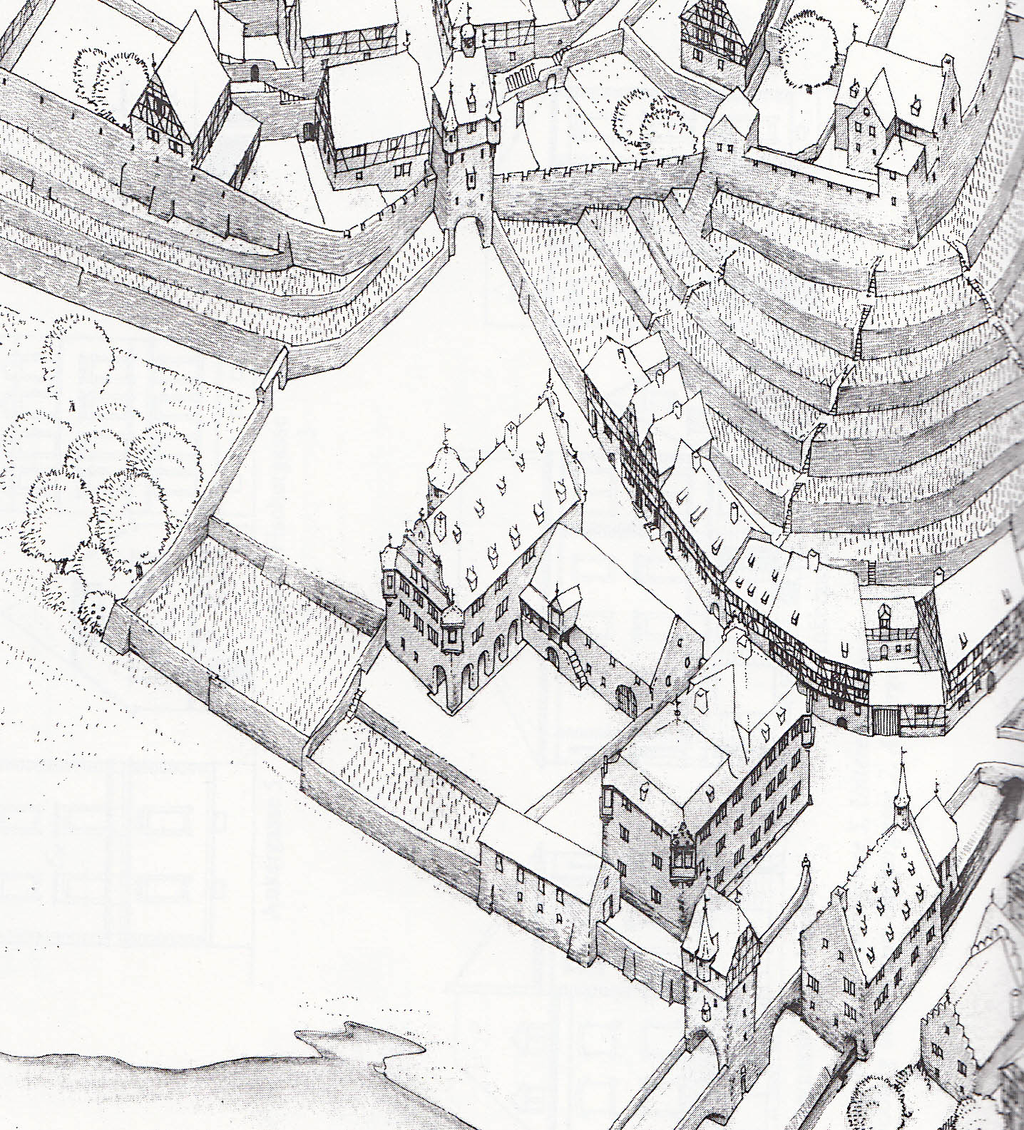 Ansicht um 1720 Isometrie Alois Grimm von 1949
